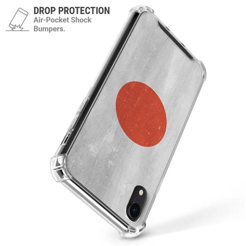 Japanese Flag Distressed iPhone XR Clear Case